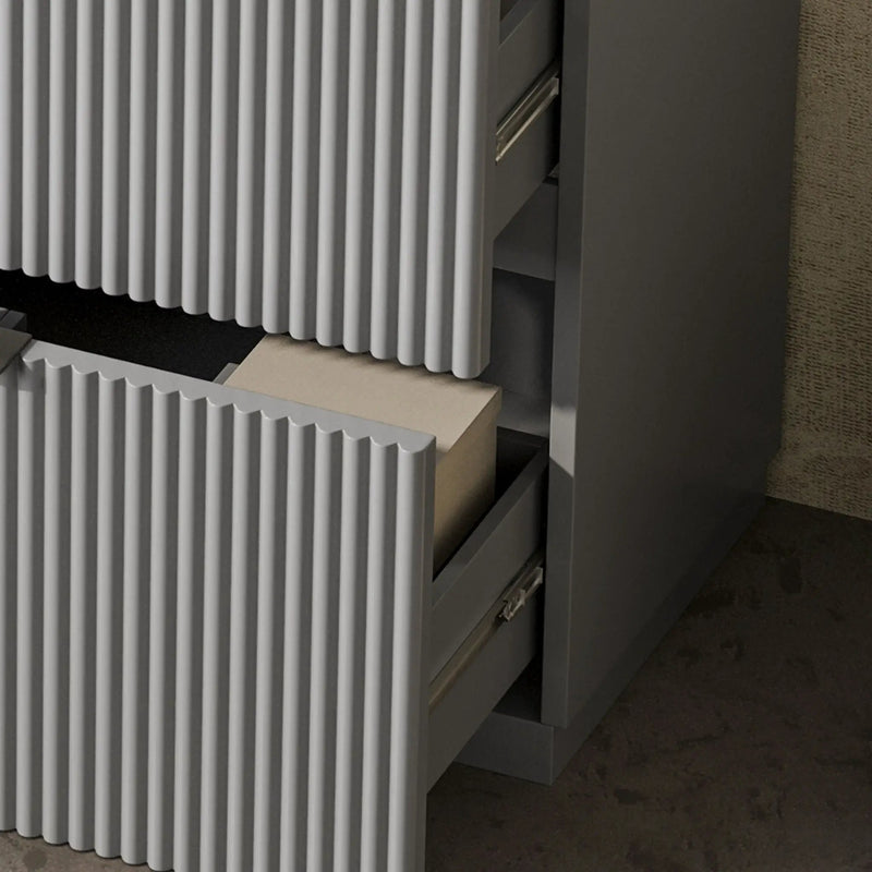 Fluted Bathroom Vanity With Ceramic Sink, Freestanding Cabinet by HouseOfZazla