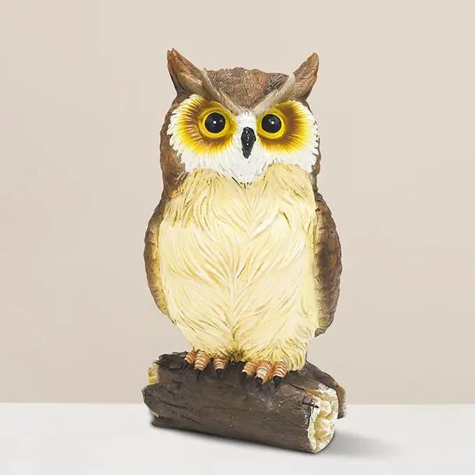 Outdoor Resin Owl Garden Statues, Figurine Sculpture-Owl Perched on Branch, Owl Decoration for Porch, Patio, Lawn, Yard, Whimsical Owl Table Bookshelf Ornament Accessories, Garden by GreenHaven Gardens
