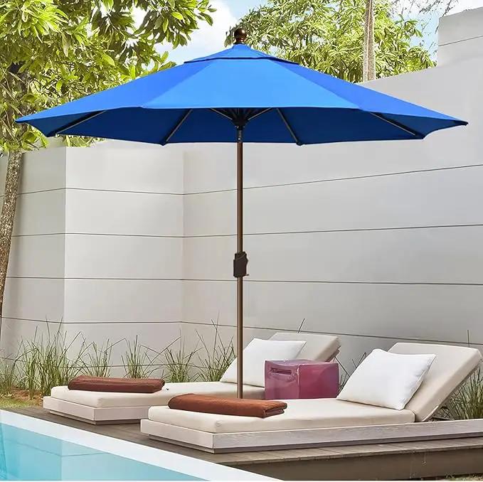 EliteShade USA 10-Year-Non-Fading 10Ft Market Umbrella Patio Umbrella Outdoor Table Umbrella with Ventilation, Royal Blue by GreenHaven Gardens