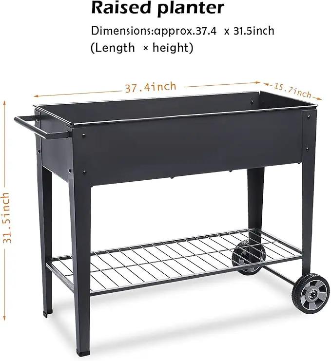 Raised Planter Box with Legs Outdoor Elevated Garden Bed On Wheels for Vegetables Flower Herb Patio by GreenHaven Gardens