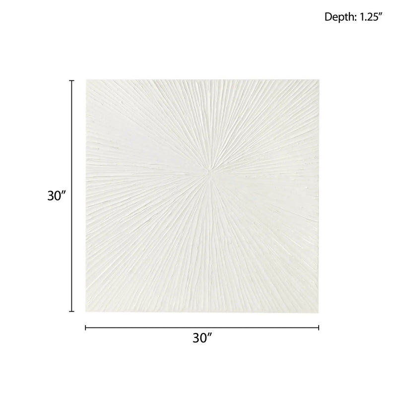 Luminous Burst Signature White Gloss Dimensional Resin Wall Art by HouseOfZazla
