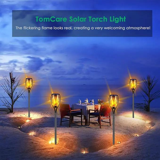 TomCare Solar Lights Outdoor 99 LED Higher & Larger Flickering Flame Solar Torch Lights 43" Waterproof Outdoor Lighting Solar Powered Pathway Lights Christmas Decorations for Garden Patio Yard, 4Pack by GreenHaven Gardens