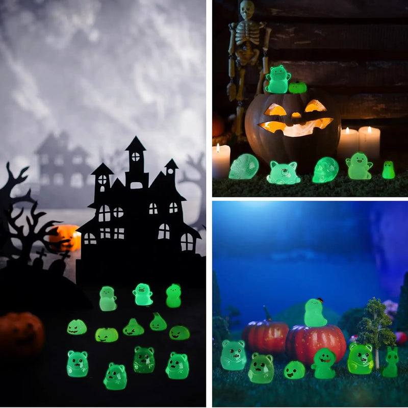 58 Pcs Luminous Mini Figures Glow in Dark Tiny Resin Figures Set Fairy House Diorama Accessories Ornament for Garden Dollhouse Craft DIY by GreenHaven Gardens