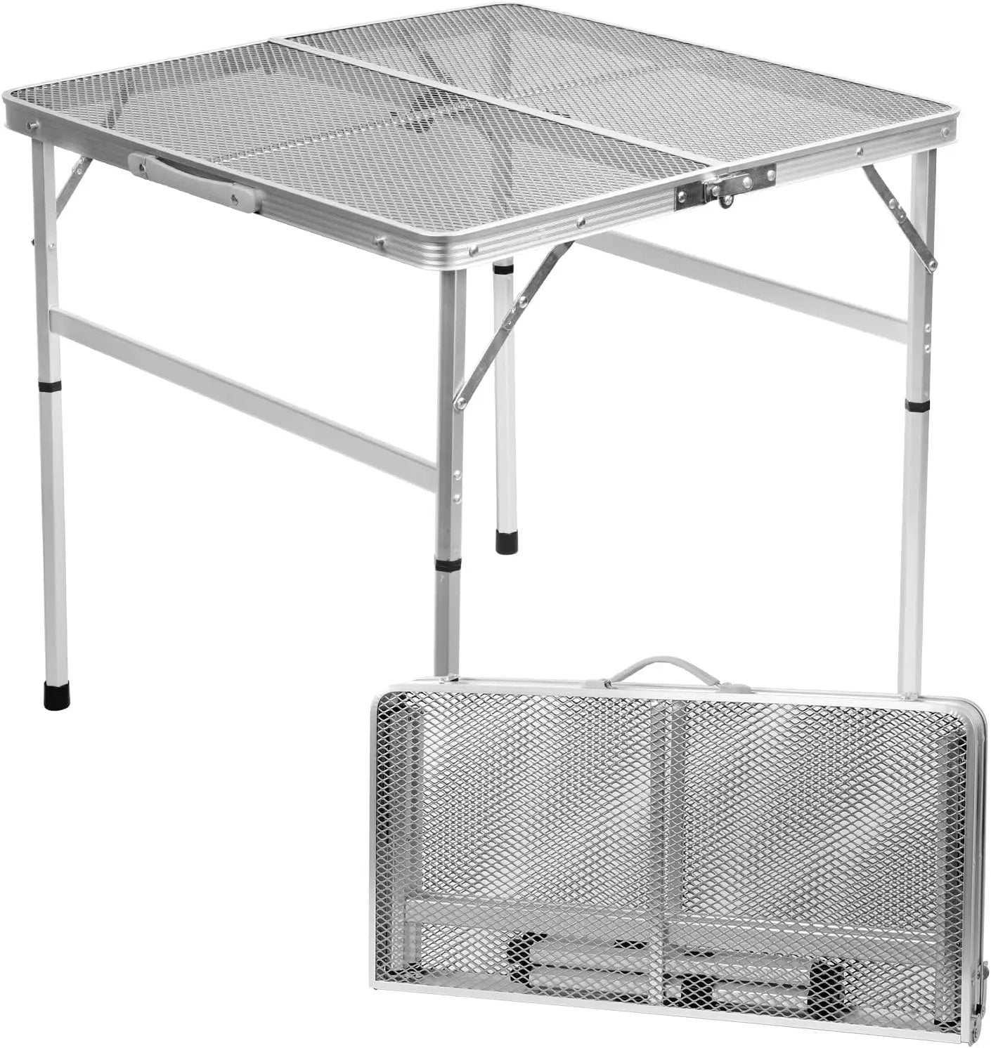 Square Folding Table, Easy for Storage, Compact and Portable Picnic Table for Grill, Outdoor Camping, Garden, Patio, Dining, BBQ, Party, Market and Card Table, 27.2 L × 27.2W inches by GreenHaven Gardens