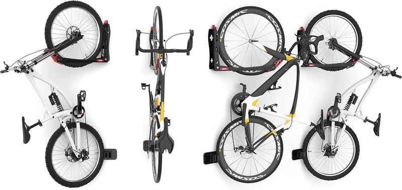 TORACK BIKEPAL No Lifting Swivel Bike Racks, Space Saving Wall Mounted Bike Holder for Garage, Bike Wall Hangers for Vertical Bike Storage (4 Pack) by GreenHaven Gardens