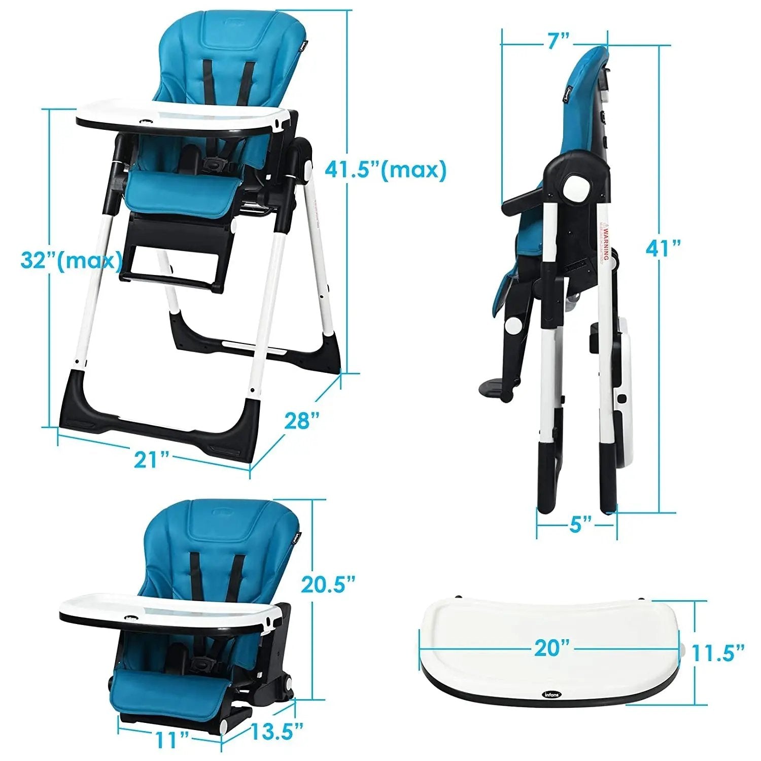 4-in-1 High Chair–Booster Seat with Adjustable Height and Recline by DirectDeals