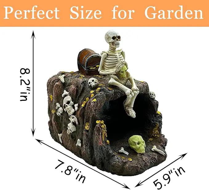 Luminous Skeleton Sculpture Gutter Downspout Extender,Garden Statue Ornament,Decor Downspout Diverter,Perfect Rain Diverter for 3"x4" Downspouts, Eco-Friendly Resin,Perfect Outdoor Decor Gift by GreenHaven Gardens