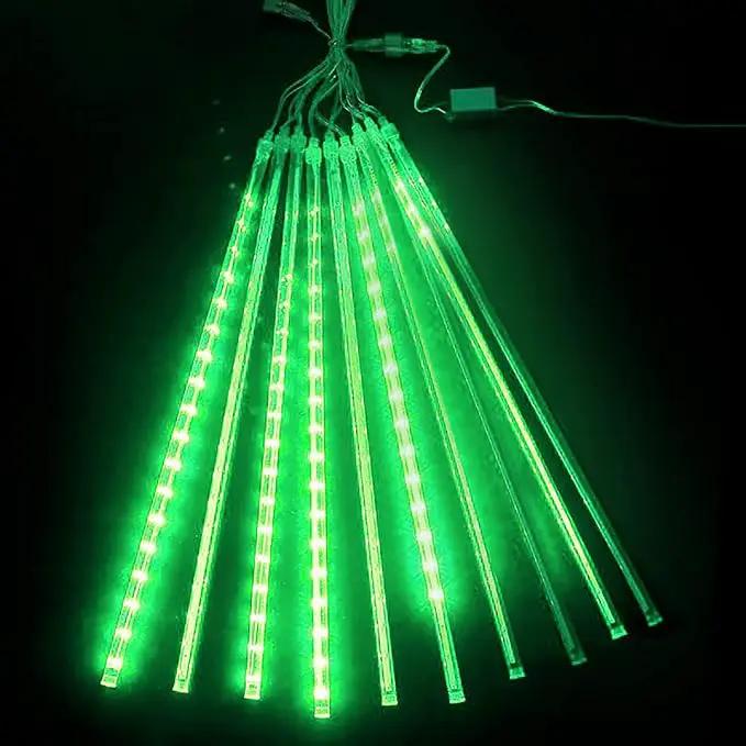High Brightness 10 Tube 540 LED 20 Inch Meteor Shower Rain Lights Cascading Falling Rain Outdoor Lights for Christmas Roof Eaves Tree Decoration Icicle Raindrop by GreenHaven Gardens