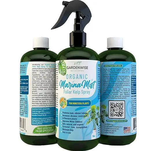 Organic Marina Mist Foliar Spray for Monstera, Philodendron, Elephant’s Ear and Other Tropical Houseplant | Liquid Fertilizer | Micro Nutrients for Vital Health | Liquid Plant Food (16 OZ) by GreenHaven Gardens
