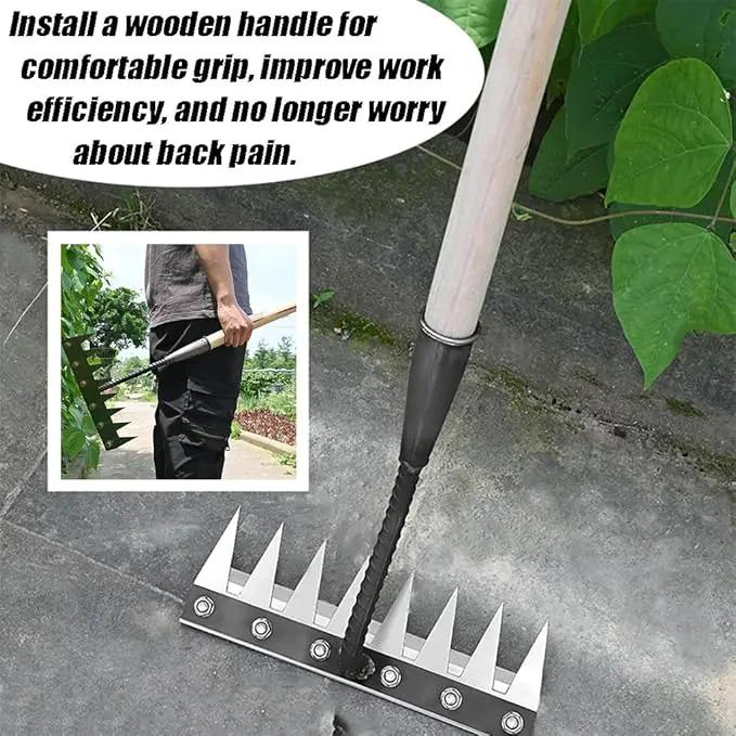 Gardening Hand Weeder Puller Tool, Manual Weeder with Detachable Blade Weeder Puller Tool,High-Carbon Steel Weed Removal Tool for Farm Lawn Garden, 5/6/7/8 Teeth Sizes (6 Teeth) by GreenHaven Gardens