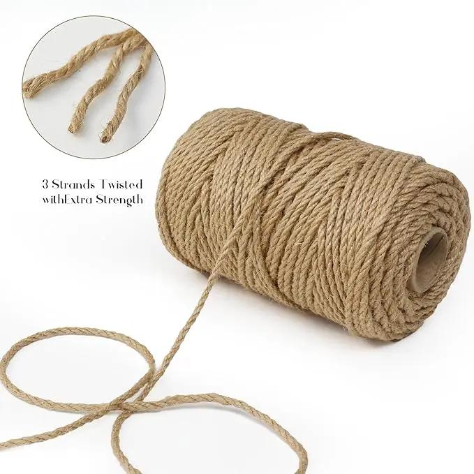 Jute Twine String,328 Feet 5mm Natural Jute Rope,3ply Thin Ribbon Hemp Twine for Gift Wrapping Craft Plant Garden Christmas Handmade Arts Decoration Packing String Home Decor by GreenHaven Gardens