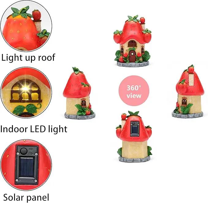 Fairy Houses for Outside-Fairy Garden Accessories Outdoor Decor - with Solar Light for Patio Balcony Yard,Lawn Ornament Perfect Garden Gift by GreenHaven Gardens