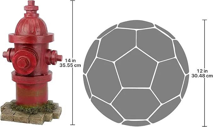 Design Toscano Dog's Second Best Friend Fire Hydrant Pee Post Indoor/Outdoor Statue, Set of Two Medium, 14 Inch Tall, Cast Stone Resin, Red Finish by GreenHaven Gardens