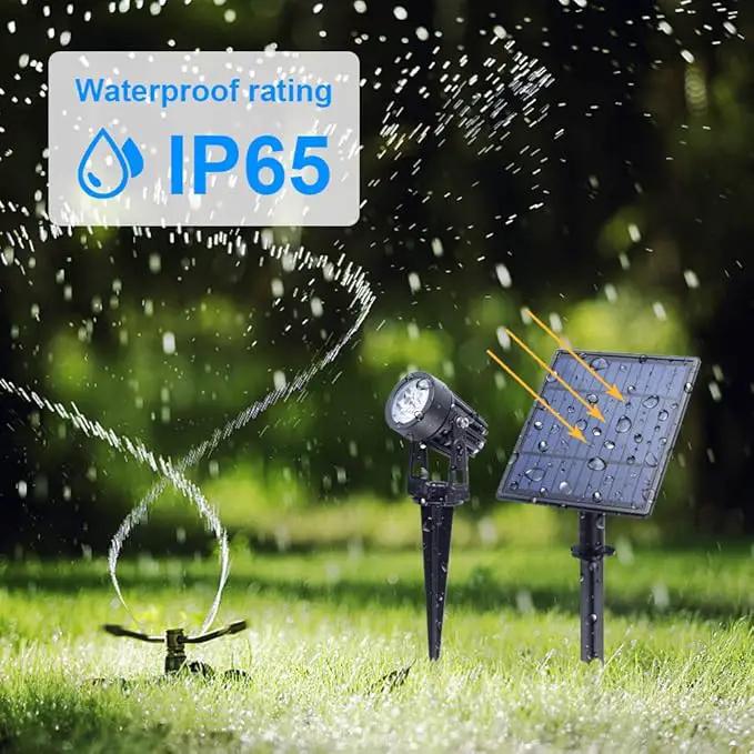 APONUO Metal Solar Spot Lights Outdoor with 9.8ft Cable Solar Powered Landscape Lighting Low Voltage IP65 Waterproof Auto On/Off for Outside Garden Yard Landscape Pathway Garage-Warm White(1-in-1) by GreenHaven Gardens