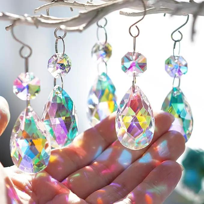 20Pcs Chandelier Crystals,38mm Colorful Teardrop Crystal Chandelier Pendants Parts Beads,Hanging Crystals for Chandeliers by GreenHaven Gardens