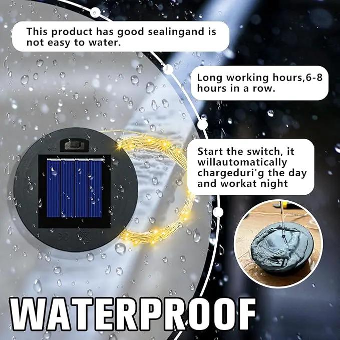 Solar Panel Lantern Lid - Waterproof Led Garden Lights, 2 Pack (Warm/Warm) by GreenHaven Gardens
