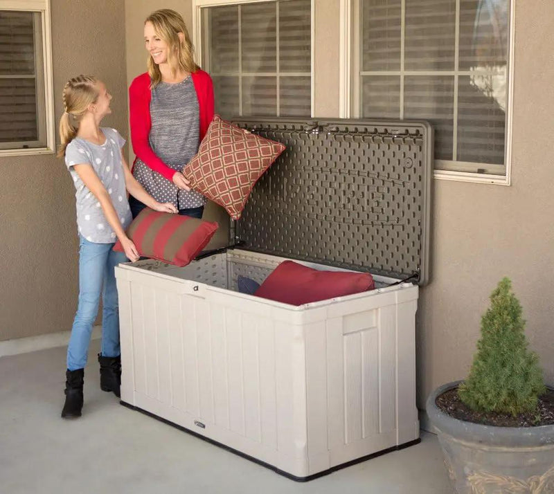 LIFETIME 60186 Heavy-Duty Outdoor Storage Deck Box, 116 Gallon, Desert Sand/Brown by GreenHaven Gardens