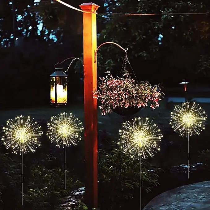 Solar Garden Lights 4-Pack Waterproof Decorative Pathway Firefly Lights for Courtyard & Garden Party Warm White by GreenHaven Gardens