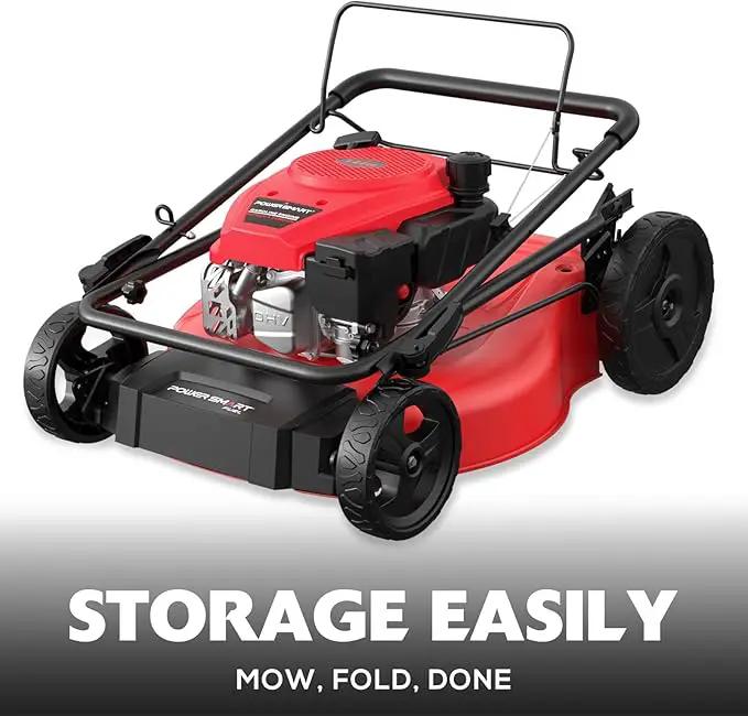 PowerSmart Self Propelled Gas Lawn Mower, 21-Inch with 170cc 4-Cycle OHV Engine 2-in-1 Rear-Wheel Drive Lawnmower with Bagging by GreenHaven Gardens