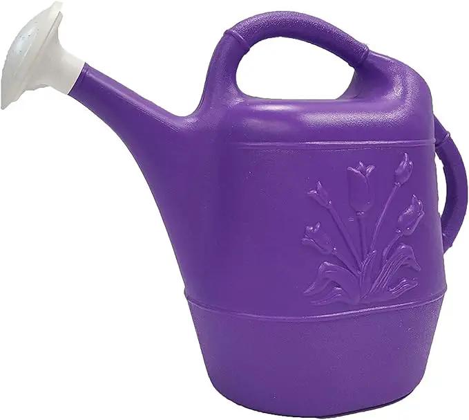 PMU 2 Gallon Watering Can - Garden Watering Can for Indoor & Outdoor Plants - Plastic Water Can with Detachable Sprinkler Head - Large Water Pot, Made in USA - Purple Pkg/12 by GreenHaven Gardens