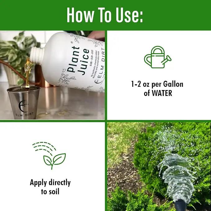 Elm Dirt Plant Juice Organic Fertilizer for All Purpose Plants - Plant Food Indoor House Plants | Liquid Plant Food Outdoor & Indoor Plant Fertilizer for Vegetables, Succulents & Hydroponic 2.5Gallon by GreenHaven Gardens