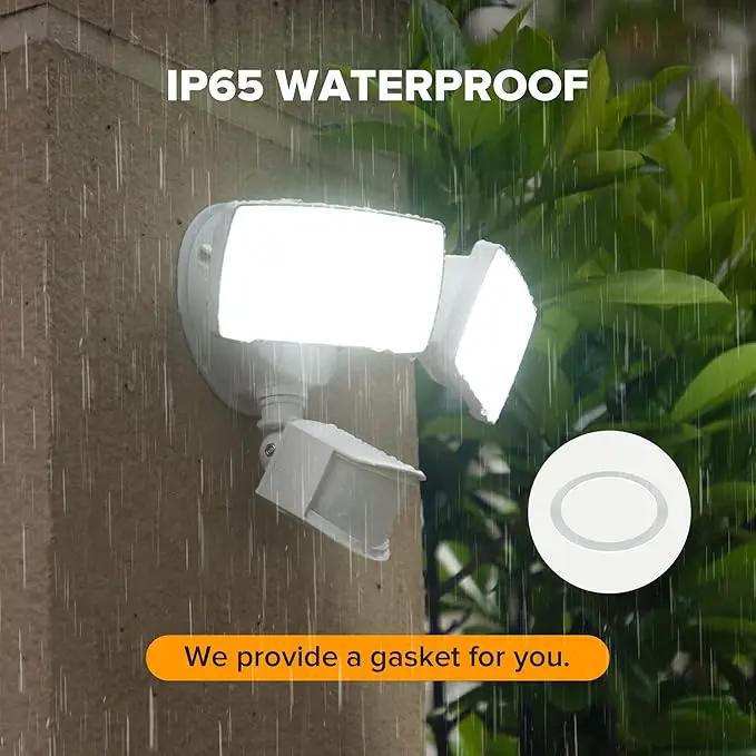 LUTEC 38W 3500 Lumen LED Motion Activated Integrated Dual-Head Floodlight Outdoor with Motion Sensor, 5000K Daylight, Dusk to Dawn, Exterior Security Wall Light for Patio, Garden, Yard(White) by GreenHaven Gardens