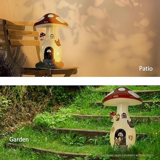 Fairy Houses for Outside - Solar Light Garden Decor, Solar Garden Decor, Waterproof Yard Mushroom Ornaments for Patio Lawn, Christmas, Birthdays, Unique Gift Ideas for Gardening Mom & Grandma by GreenHaven Gardens