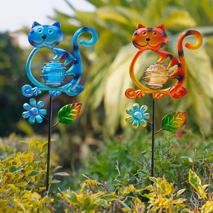Solar Garden Lights Outdoor Decor,26.4''H Cat Figurine Light,Waterproof Decorative Garden Stakes for Lawn Patio Pathway, Solar Lights for Outside for Mom,Women,Cat Lovers by GreenHaven Gardens