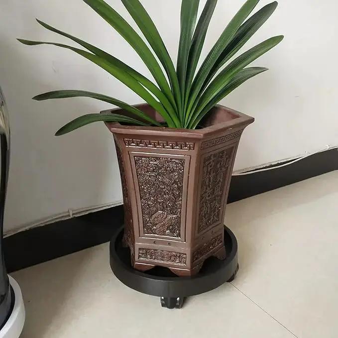 2 Pack of 12.6 Inch Heavy Duty Plant Caddy with Wheels,Rolling Plant Stand Pot Trolley,Wheeled Planter Saucer Tray,Potted Flower Mover Dolly with Casters Round Coaster for Indoor Outdoor by GreenHaven Gardens