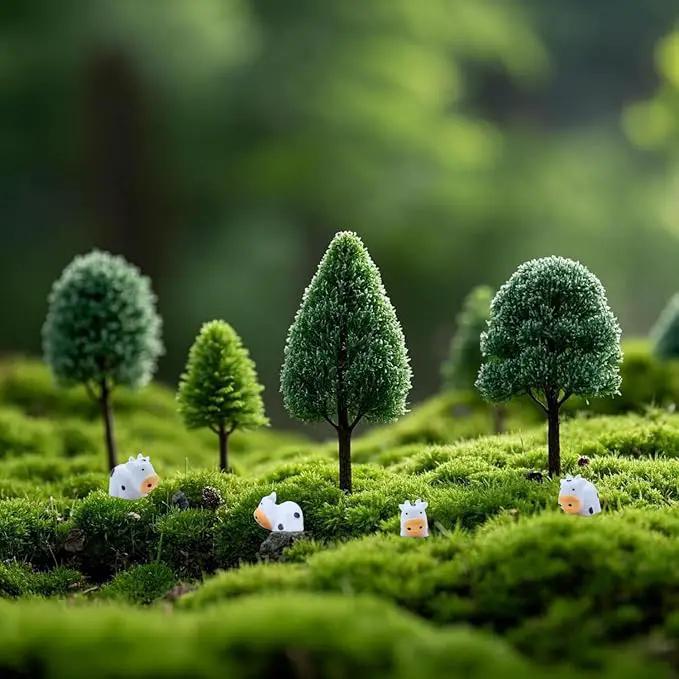 DoubleWood Mini Cow Figurines Set, 60 Pieces, Resin Mini Animals Decorations for Fairy Gardens and Miniature Landscapes (60, White) by GreenHaven Gardens