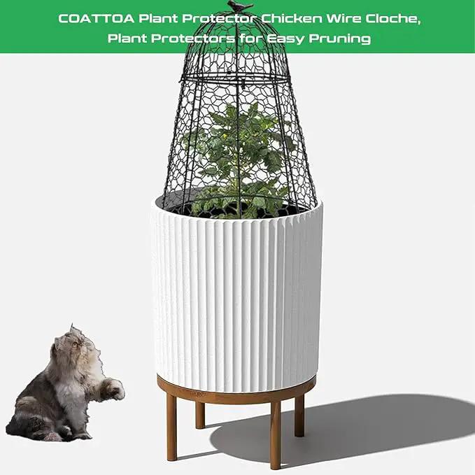 Plant Protector Chicken Wire Cloche 2 PCS, Plant Protectors from Animals, 18.7×12 Inch Large Garden Cloches for Plants, Sturdy 2-in-1 Cloche Dome for Plants, Plant Protectors for Easy Pruning by GreenHaven Gardens