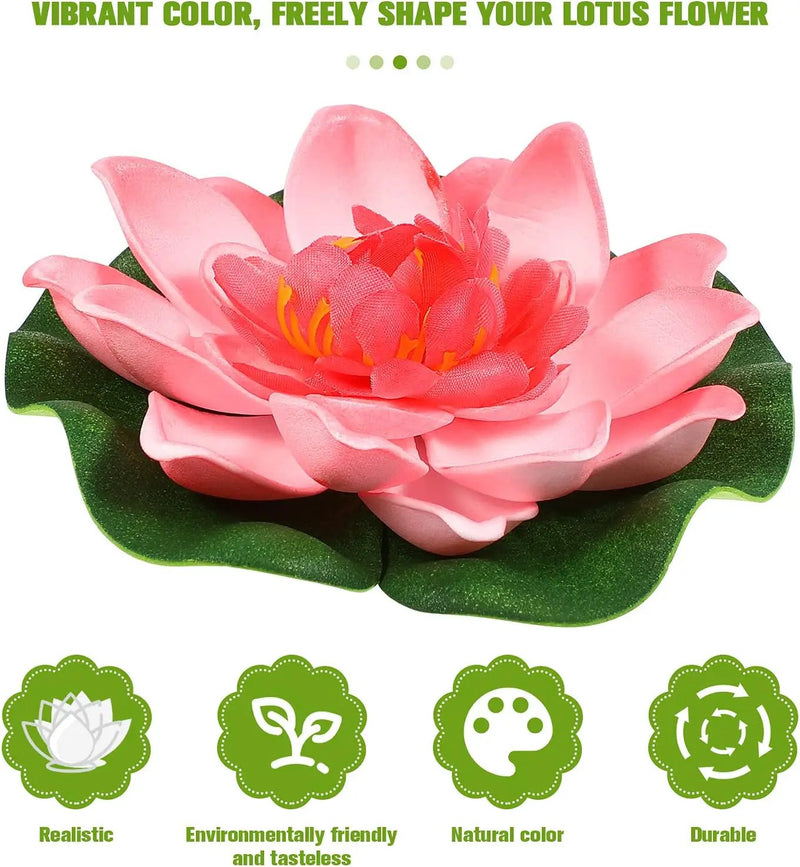 Artificial Floating Lotus Flower Water Lily Pads EVA Lotus Flower Water Lily Pads Leaves 5pcs for Pond Decoration by GreenHaven Gardens