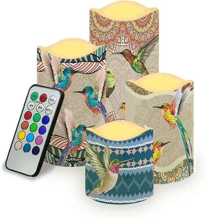 Ystardream Hummingbird Boho Flameless Candles Flicker Spring Summer Theme Decorative Decor for Wedding Date Proposal Easter Dinner Table Home Mother's Day Gift by GreenHaven Gardens
