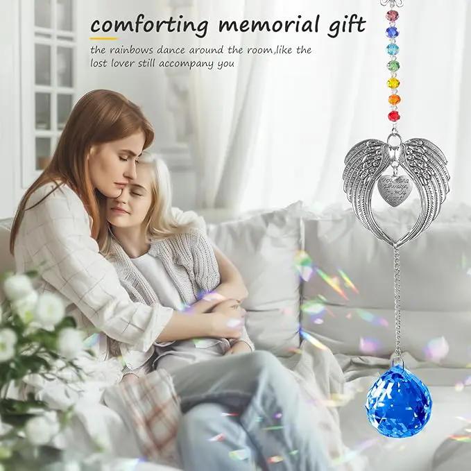 Memorial Gifts for Loss of Loved One Unique Sympathy Gifts Rainbow Sun Catcher Indoor Window Hanging Crystal Prism Grief Bereavement Gifts Ideas for Who Loss of Mom Dad (Navy Blue) by GreenHaven Gardens