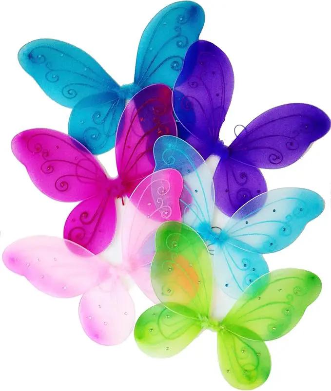 LOLASATURDAYS- Fairy Wings, Butterfly Wings, Fairy Wings Kids, Fairy Costume, Alas, Wings Costume, Tinkerbell Wings, Fairy Wings for Girls, Set of 6 (22" x 15") by GreenHaven Gardens