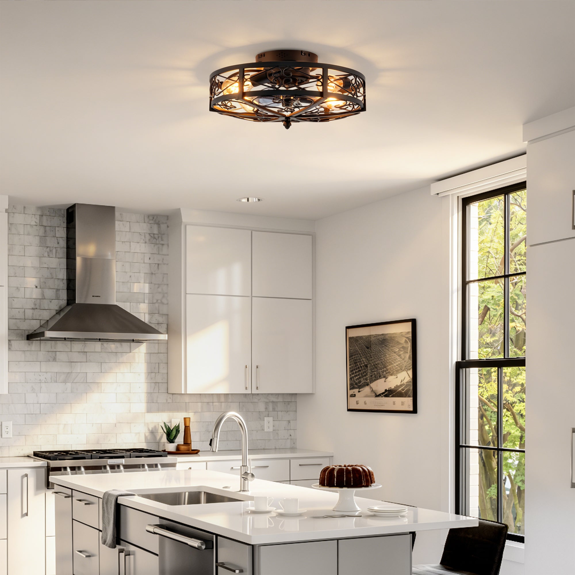 20" Mounting Type Ceiling Fan with Reversible Motor and Remote Control by HouseOfZazla