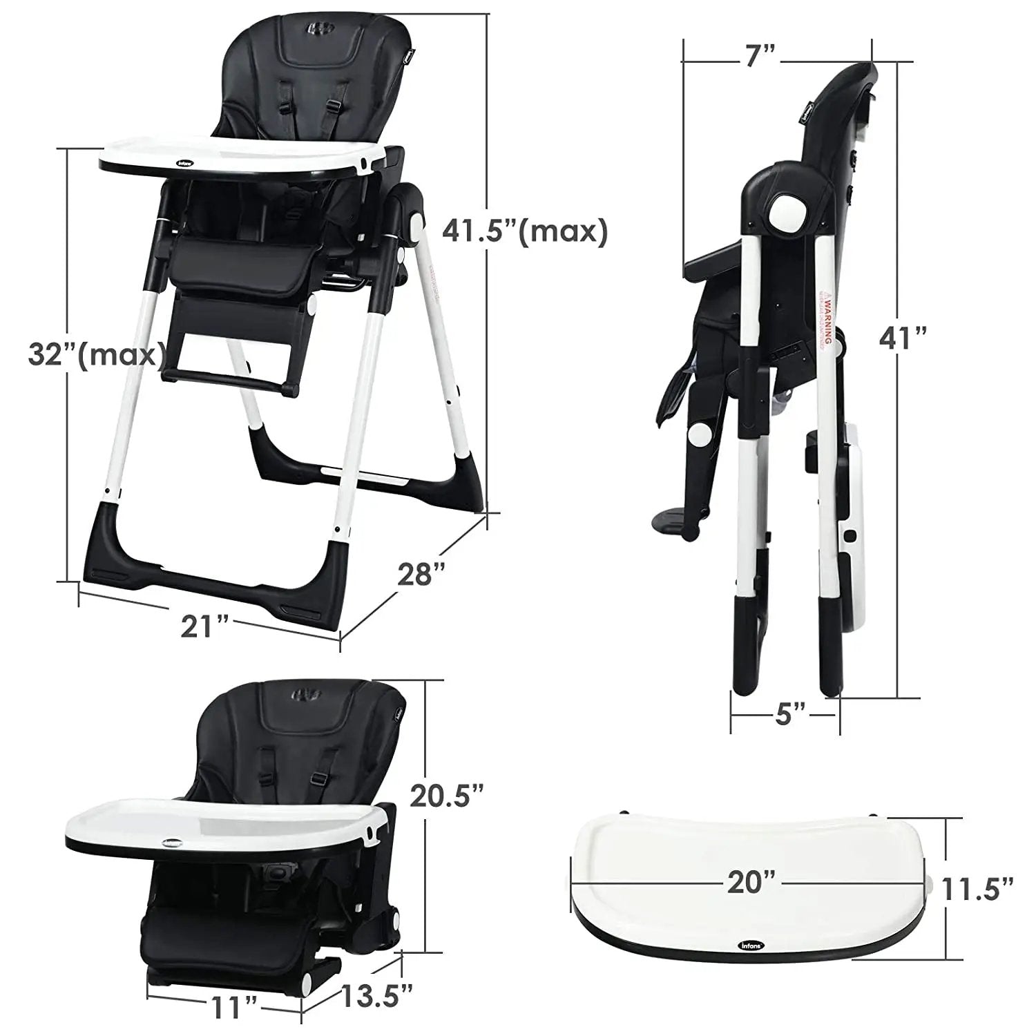 4-in-1 High Chair–Booster Seat with Adjustable Height and Recline by DirectDeals