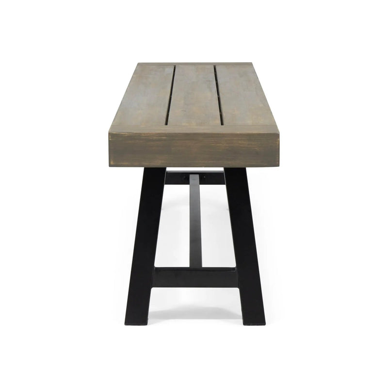Outdoor Patio Bench - Gray / Rustic Metal by HouseOfZazla