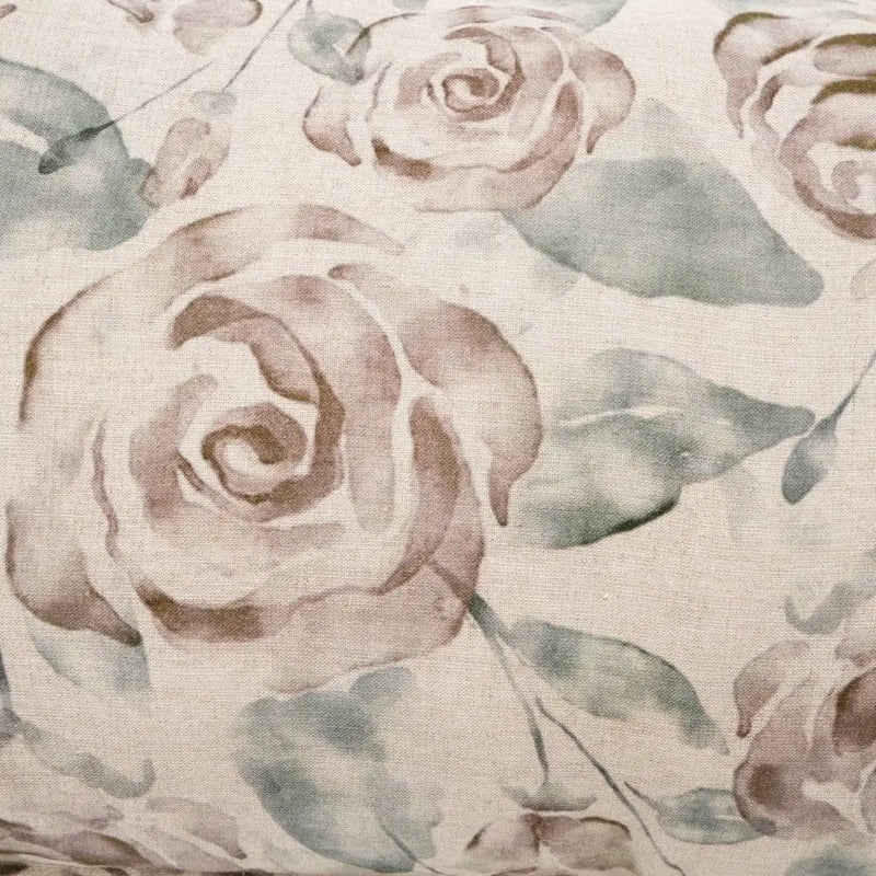 Linen Printed Lumber Throw Pillow 16x24 Brown & Green by HouseOfZazla