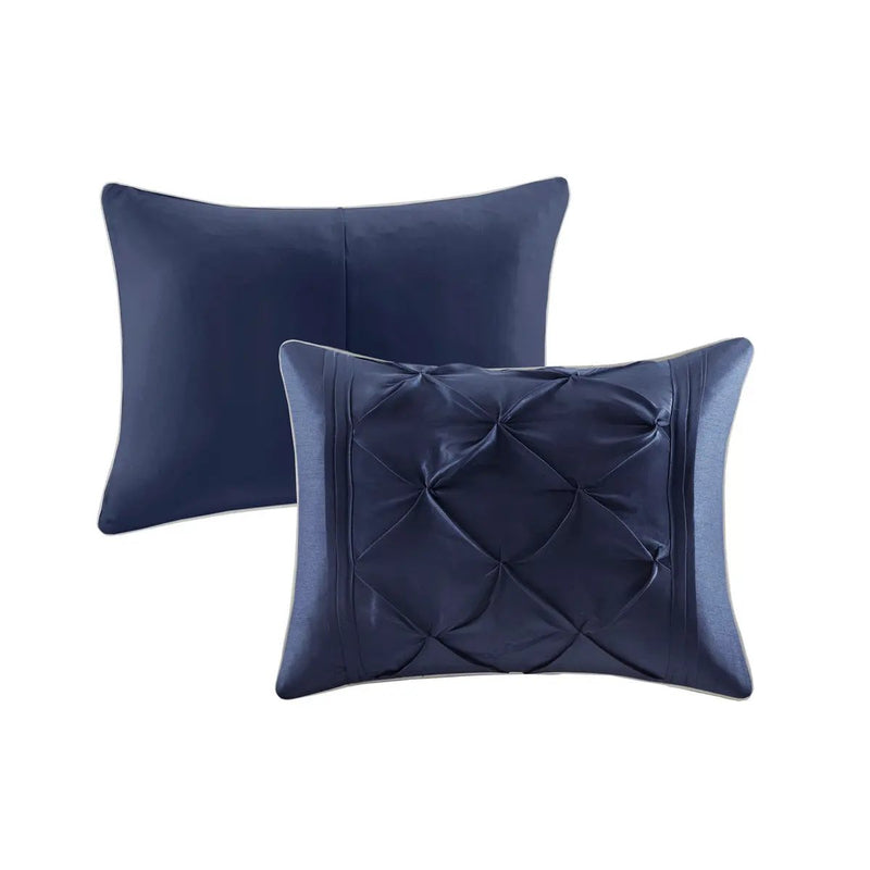 7 Piece Tufted Comforter Set Navy King by HouseOfZazla