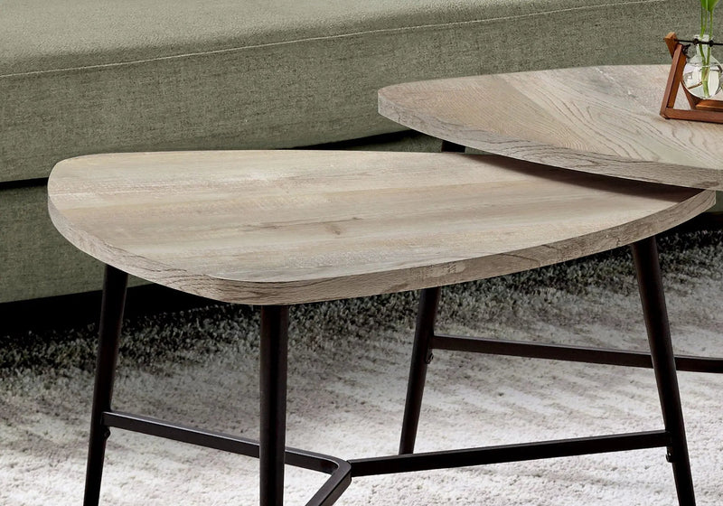 Table Set, Coffee, End, Side, Accent, Living Room - Taupe by HouseOfZazla