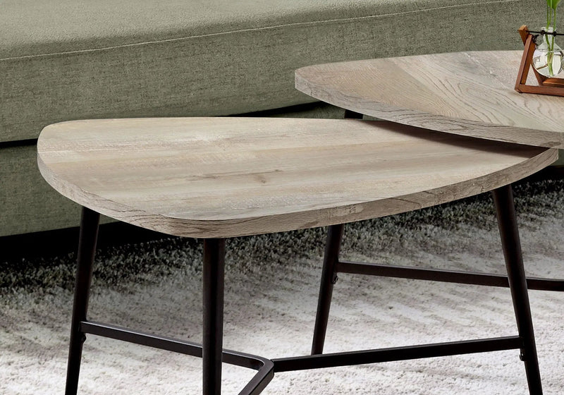 Table Set, Coffee, End, Side, Accent, Living Room / Beige Laminate, Contemporary, Modern (Set of 2) - Taupe by Unique Piece Furniture