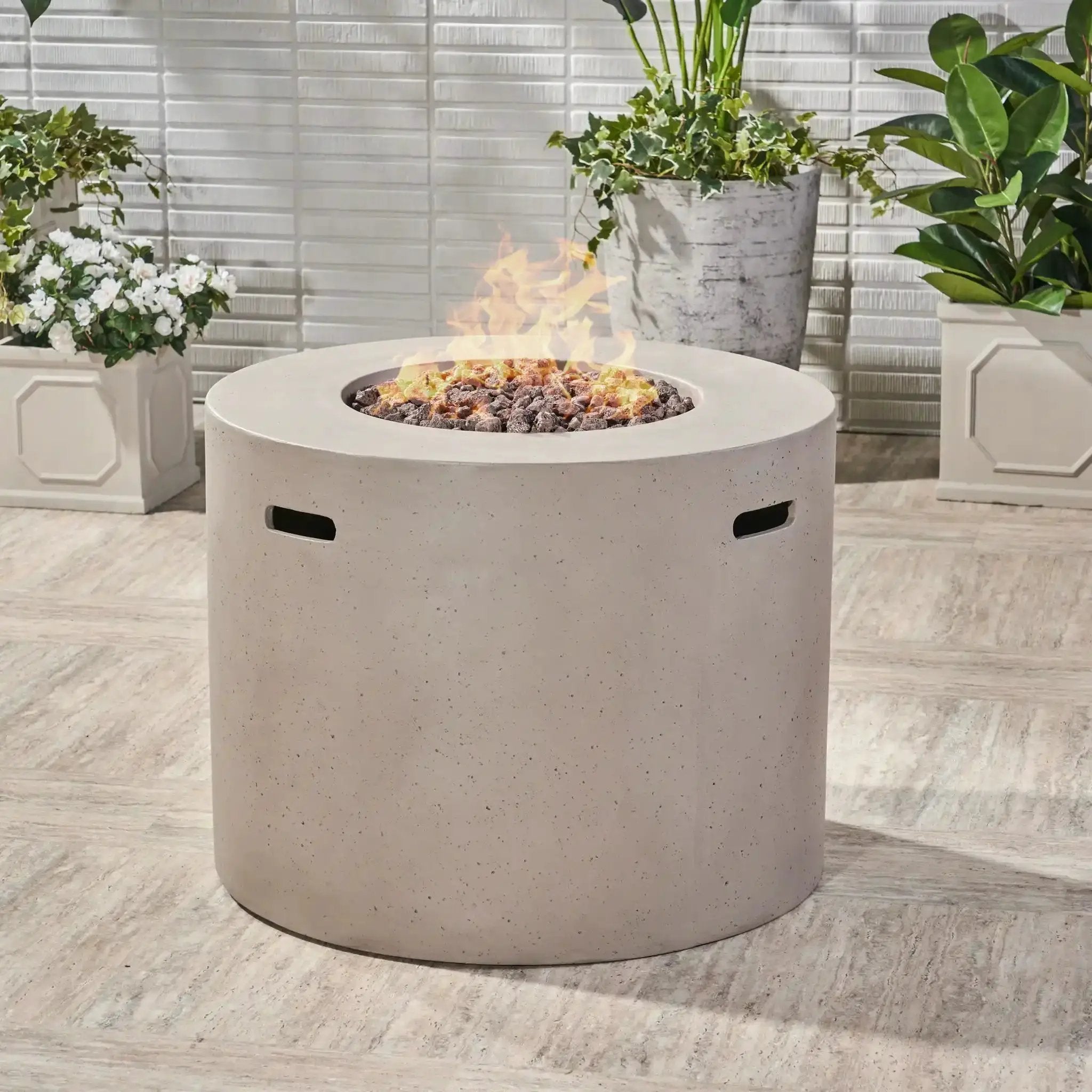 Round Iron Fire Pit With 40,000 Btu by HouseOfZazla