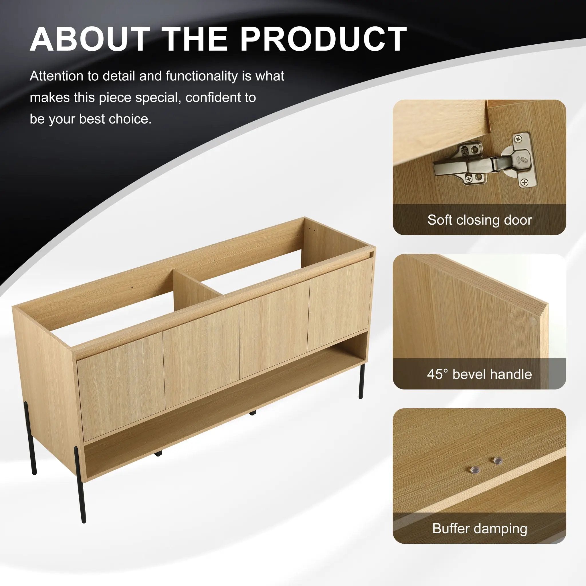 Freestanding Bathroom Vanity & Soft Close Cabinet Doors by Unique Piece Furniture