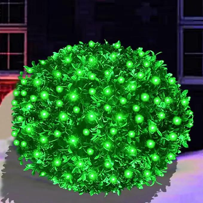 HISHINY Christmas Net Lights Outdoor, 5ftx5ft 100LED Green Wire, Connectable Bush Mesh Net Lights String for Christmas,St Patricks Party,Shrub,Yard,Tree (Green) by GreenHaven Gardens