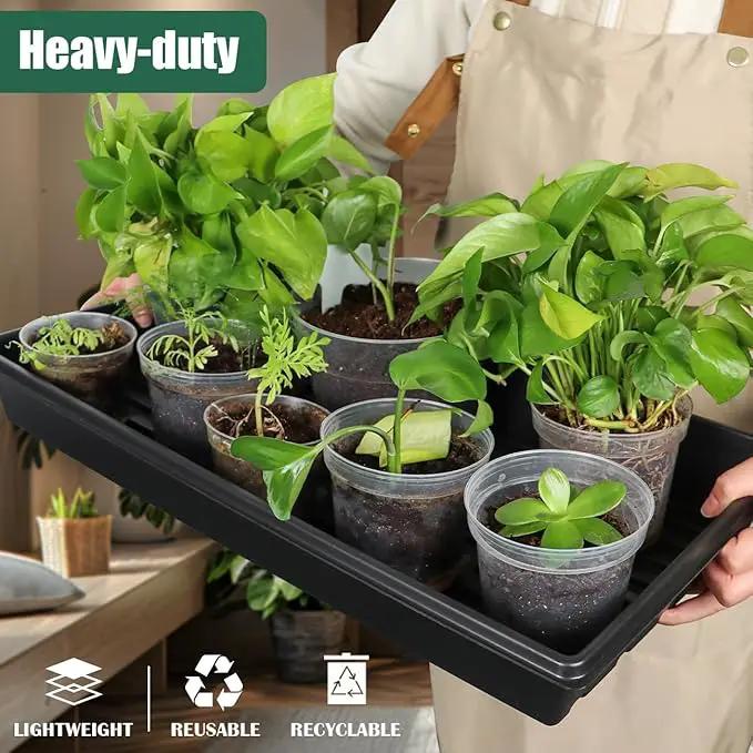 Seed Starter Kit - 10 Pack 1020 Seed Trays with 2 Seedling Heat Mats for Plants (10"x20.5"), Complete Seed Germination Kit for Indoor Gardening, Greenhouse Accessories by GreenHaven Gardens