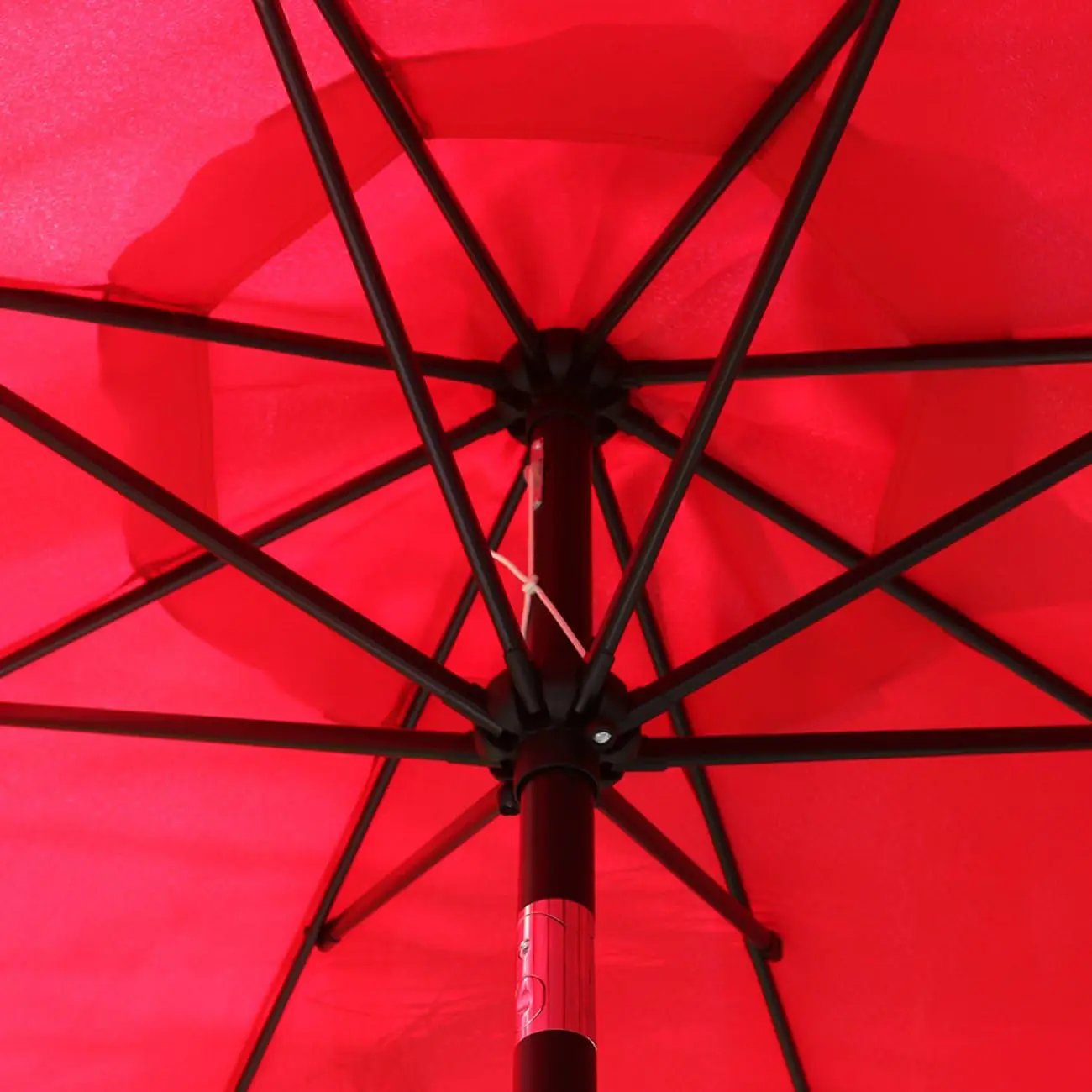 Sunnyglade 9' Solar LED Lighted Patio Umbrella with 8 Ribs/Tilt Adjustment and Crank Lift System (Red) by GreenHaven Gardens