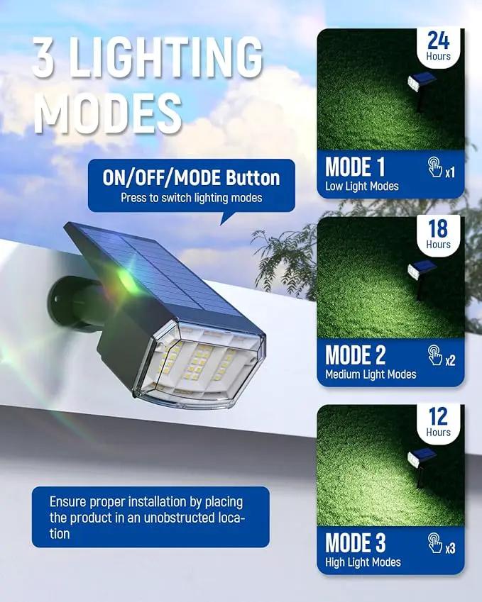 Solar Spot Lights Outdoor Waterproof 10 Pack IP65, 63 LED 3 Lighting Modes Spotlights for Yard Garden House Garage Pathway by GreenHaven Gardens