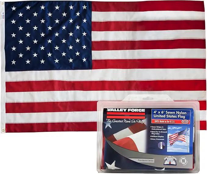 American Flag - 100% Made in the USA - 3' x 5' ft - Koralex II 2-ply Polyester - Sturdy, Durable and Patriotic - Great for Gardens, Homes, Patios and Cars – By Valley Forge Flag by GreenHaven Gardens
