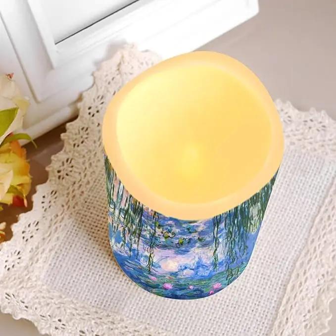 Ystardream Monet's Water Lily Flameless Candles with Timer Led Candles Flickering 4 Candle Sets for Home Decor,18 Key Remote Control，Dancing Flame, True Wax, Battery Powered. by GreenHaven Gardens